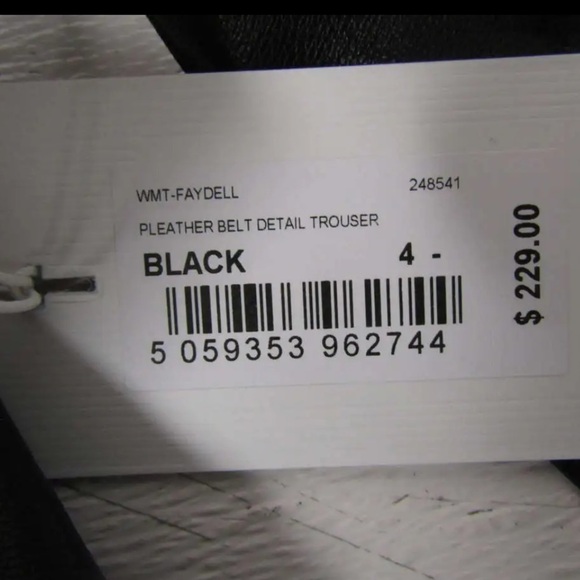 NWT TED BAKER Faydell Faux Leather Belted Trousers Black TB 4/ Large - Picture 14 of 14